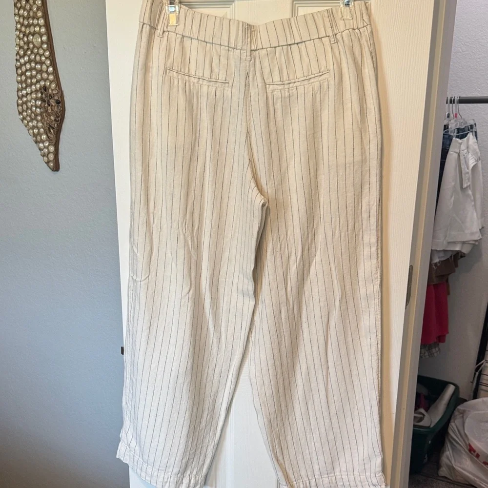 a new day Cream Pinstripe Wide Leg Pants - Picture 3 of 3